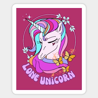 Lone Unicorn - Rainbow Unicorn Magnet